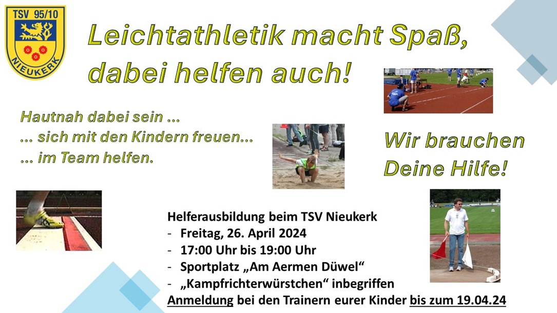 Leichtathletik macht Spaß, dabei helfen auch!